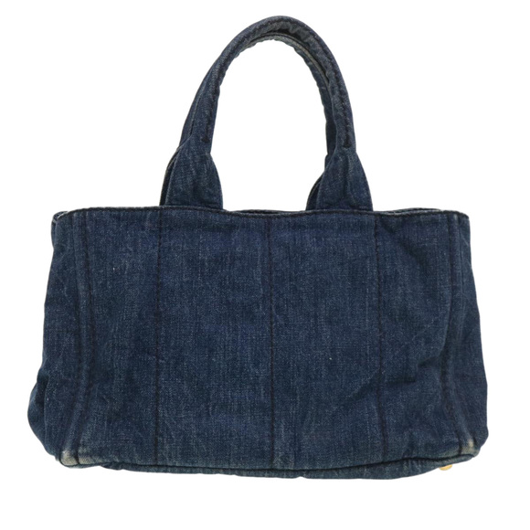 PRADA Canapa GM Hand Bag Canvas Blue Auth 38860 - Picture 2 of 16